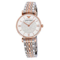 Shop Authentic Emporio Armani Gianni T Bar White Dial Two Tone Steel Strap Watch For Women - AR1926 - Luxxuri