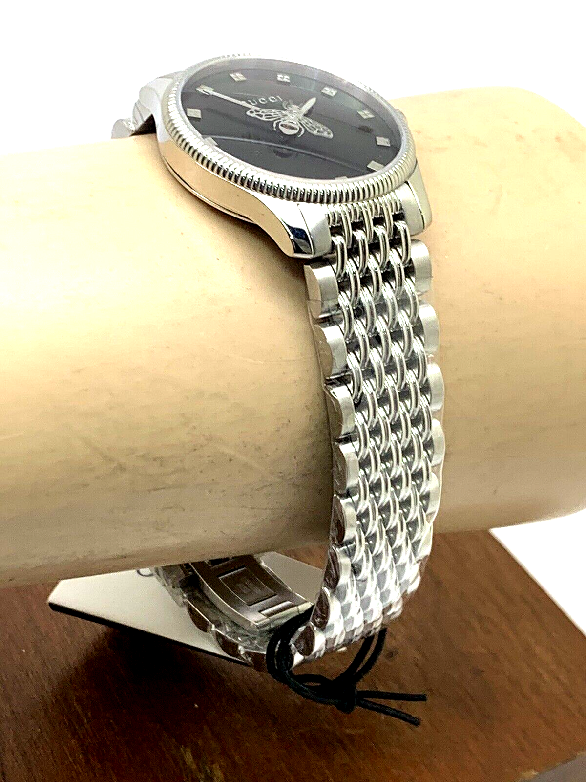Shop Authentic Gucci G Timeless Quartz Black Dial Silver Steel Strap Watch For Women - YA1265020 - Luxxuri