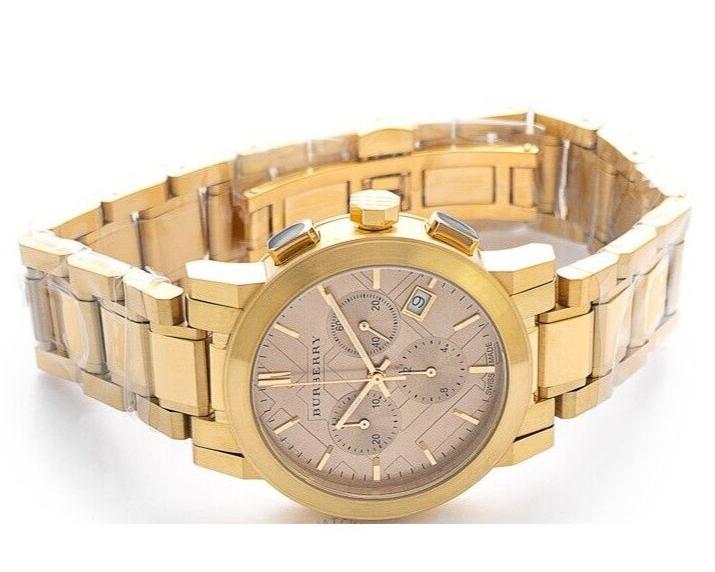 Burberry The City Gold Dial Gold Steel Strap Watch for Women - BU9753