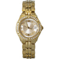 Shop Authentic Guess Dazzling Diamonds Gold Dial Gold Steel Strap Watch for Women - W85110L1 - Luxxuri