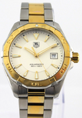 Shop Authentic Tag Heuer Aquaracer Quartz White Dial Two Tone Steel Strap Watch for Men - WAY1120.BB0930 - Luxxuri