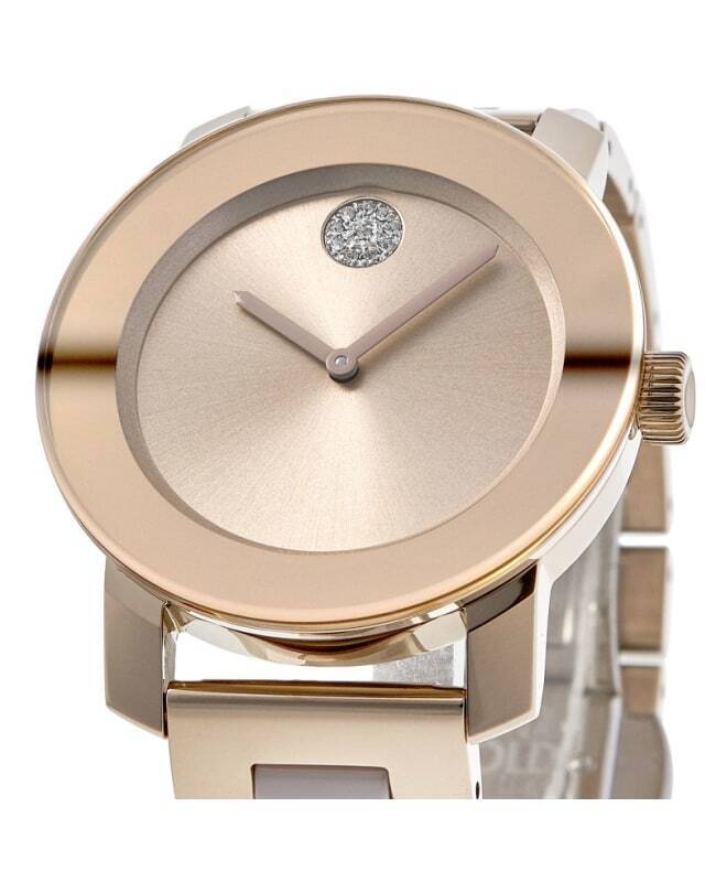 Shop Authentic Movado Bold Rose Gold Dial Two Tone Steel Strap Watch for Women - 3600639 - Luxxuri