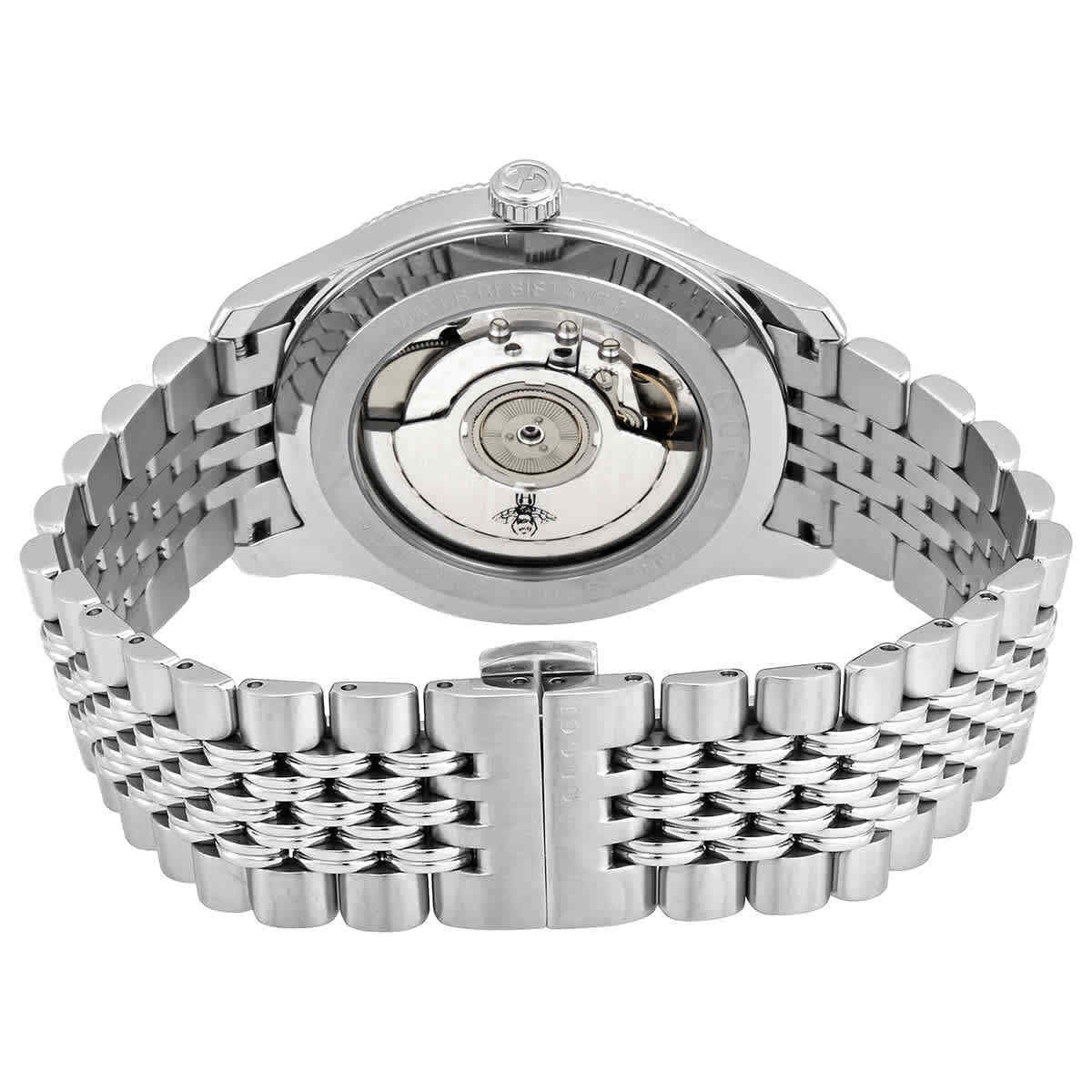 Shop Authentic Gucci G Timeless Automatic Black Dial Silver Steel Strap Watch For Men - YA126353 - Luxxuri