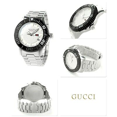 Shop Authentic Gucci G Timeless Sport White Dial Silver Steel Strap Watch For Men - YA126250 - Luxxuri