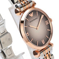 Shop Authentic Emporio Armani Gianni T Bar Grey Dial Two Tone Stainless Steel Watch For Women - AR1725 - Luxxuri