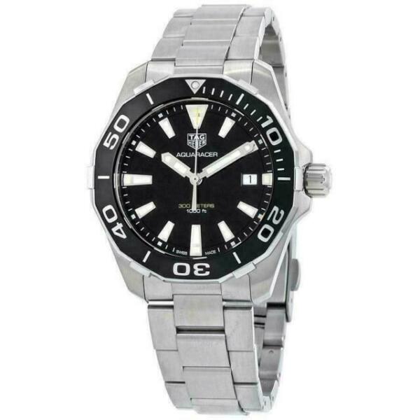 Shop Authentic Tag Heuer Aquaracer Black Dial Silver Steel Strap Watch for Men - WAY111A.BA0928 - Luxxuri