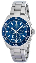 Shop Authentic Tag Heuer Aquaracer Blue Dial SIlver Steel Strap Watch for Men - CAY111B.BA0927 - Luxxuri