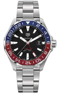 Shop Authentic Tag Heuer Aquaracer GMT Caliber 7 Pepsi Black Dial Silver Steel Strap Watch for Men - WAY201F.BA0927 - Luxxuri