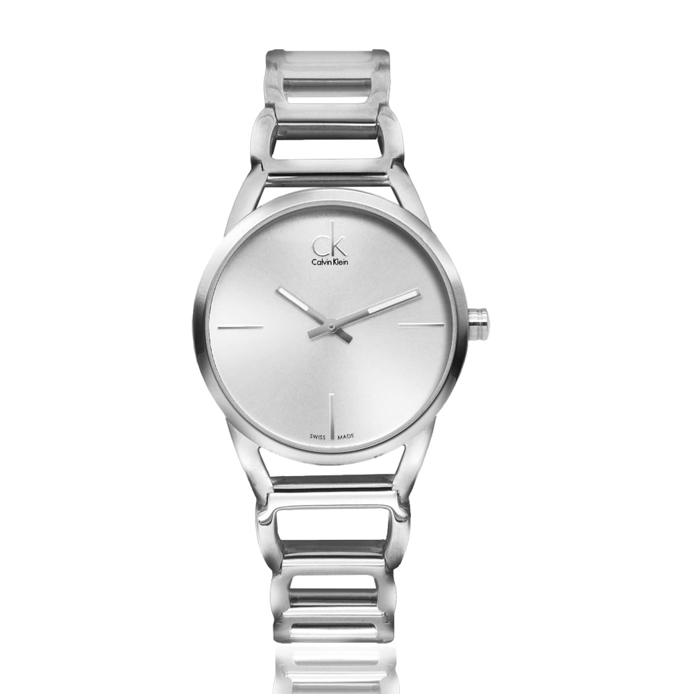 Shop Authentic Calvin Klein Stately White Dial Silver Steel Strap Watch for Women - K3G23126 - Luxxuri