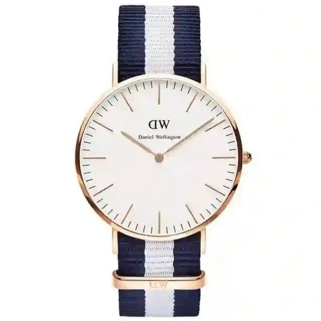 Shop Authentic Daniel Wellington Classic Glasgow White Dial Two Tone NATO Strap Watch For Women - DW00100031 - Luxxuri