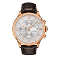 Shop Authentic Tissot Des Tourelles Chronograph Silver Dial Brown Leather Strap Watch For Men - T099.427.36.038.00 - Luxxuri
