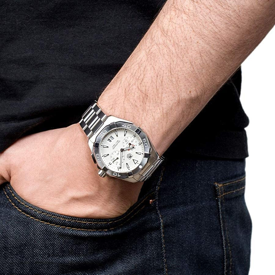 Shop Authentic Tag Heuer Aquaracer Quartz White Dial Silver Steel Strap Watch for Men - WAY1111.BA0928 - Luxxuri