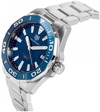 Shop Authentic Tag Heuer Aquaracer Blue Dial Quartz Silver Steel Strap Watch for Men - WAY111C.BA0928 - Luxxuri