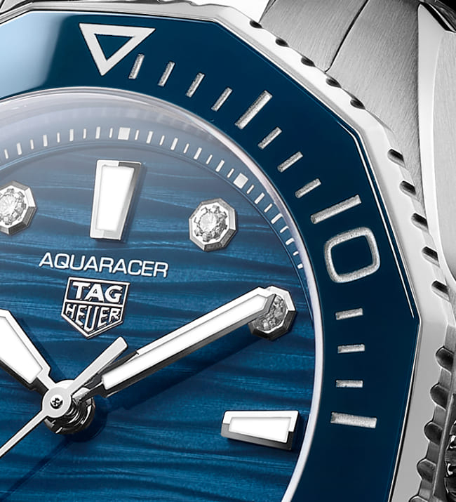 Shop Authentic Tag Heuer Aquaracer Professional 300 Automatic Diamonds Blue Dial Silver Steel Strap Watch for Women - WBP231B.BA0618 - Luxxuri