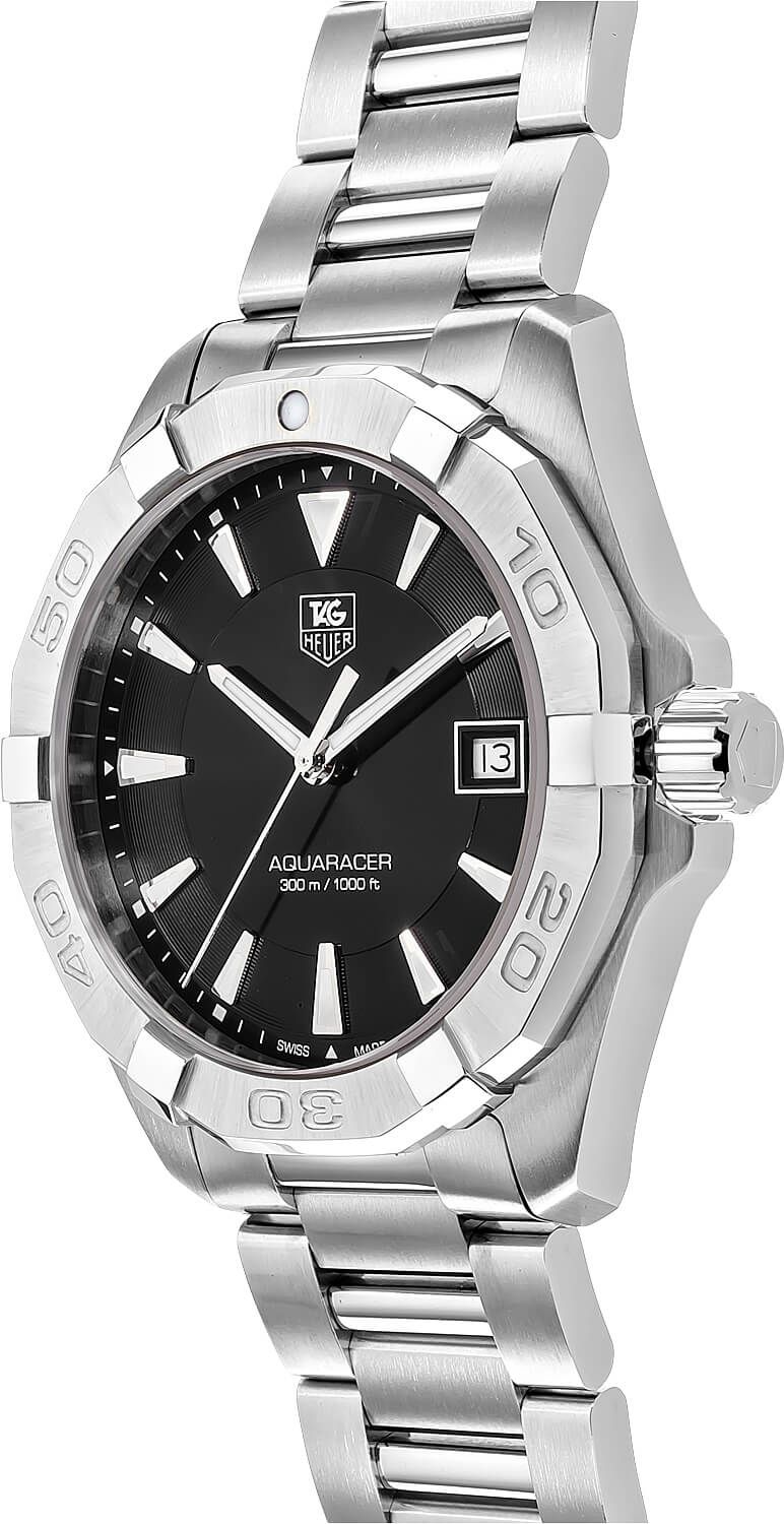 Shop Authentic Tag Heuer Aquaracer Quartz Black Dial Silver Steel Strap Watch for Men - WAY1110.BA0928 - Luxxuri