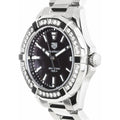 Shop Authentic Tag Heuer Aquaracer Quartz Diamonds Black Dial Silver Steel Strap Watch for Women - WAY131P.BA0748 - Luxxuri