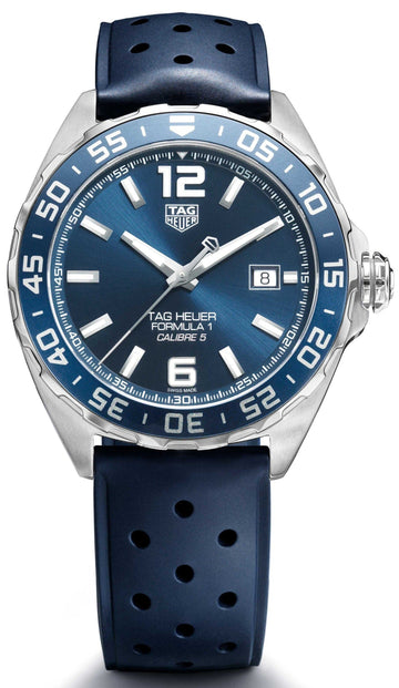 Shop Authentic Tag Heuer Formula 1 Bucherer Blue Edition Blue Dial Blue Calfskin Strap Watch for Men - WAZ2015.FT8023 - Luxxuri