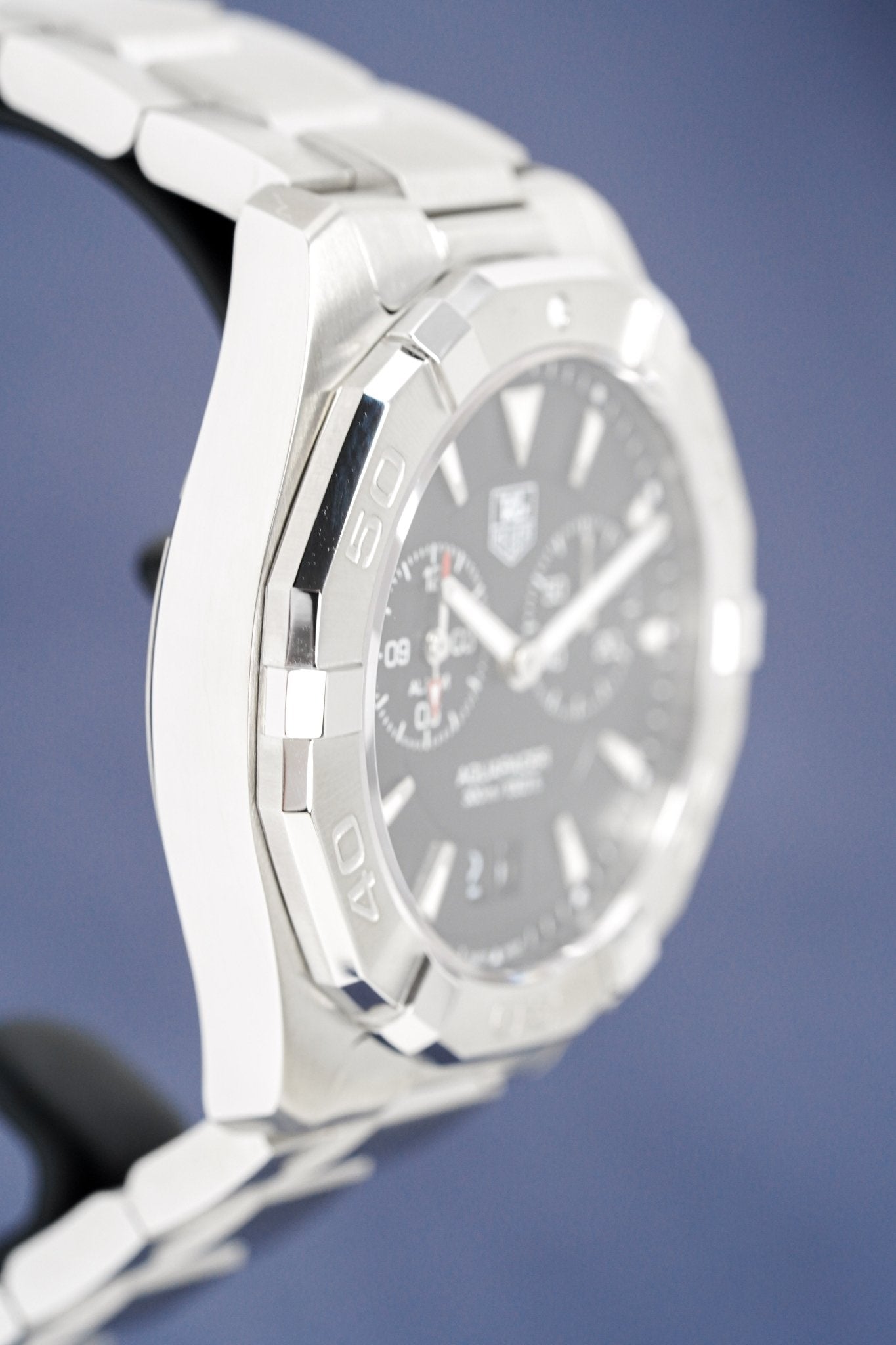 Tag Heuer Aquaracer Quartz Black Dial Silver Steel Strap Watch for Men - WAY111Z.BA0928