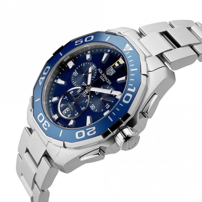Shop Authentic Tag Heuer Aquaracer Blue Dial SIlver Steel Strap Watch for Men - CAY111B.BA0927 - Luxxuri