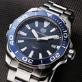 Shop Authentic Tag Heuer Aquaracer Blue Dial Quartz Silver Steel Strap Watch for Men - WAY111C.BA0928 - Luxxuri