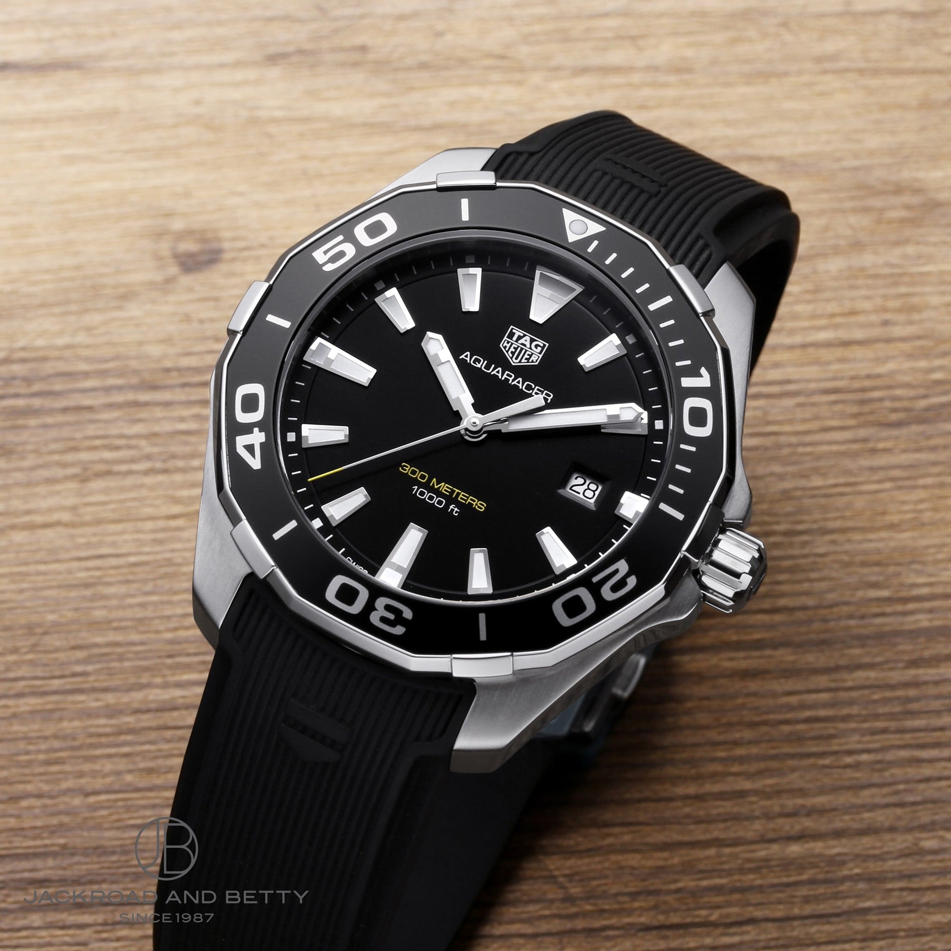 Shop Authentic Tag Heuer Aquaracer Quartz Black Dial Black Rubber Strap Watch for Men - WAY101A.FT6141 - Luxxuri