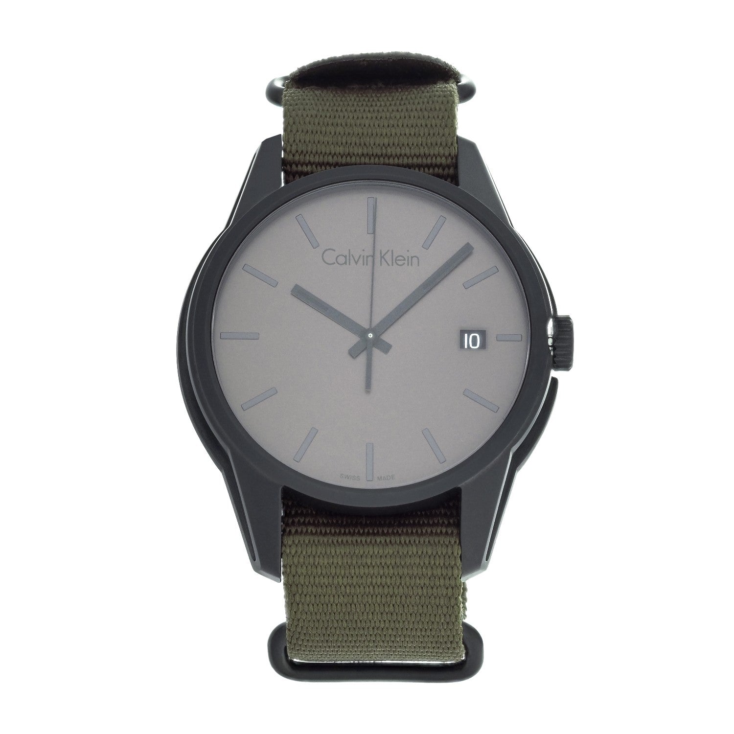 Shop Authentic Calvin Klein Tone Green Dial Green NATO Strap Watch for Men - K7K514WL - Luxxuri