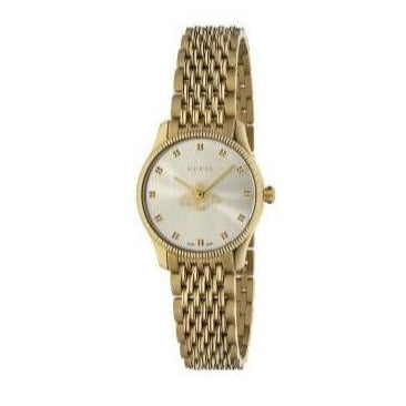 Shop Authentic Gucci G Timeless Quartz Mother of Pearl Dial Gold Steel Strap Watch For Women - YA1265021 - Luxxuri