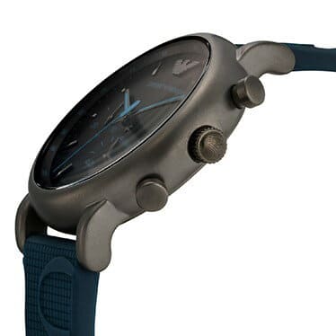 Emporio Armani Luigi Chronograph Black Dial Blue Rubber Strap Watch For Men - AR11023