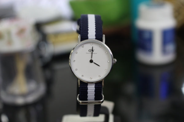 Shop Authentic Daniel Wellington Classy Glasgow White Dial Two Tone NATO Strap Watch For Women - DW00100074 - Luxxuri