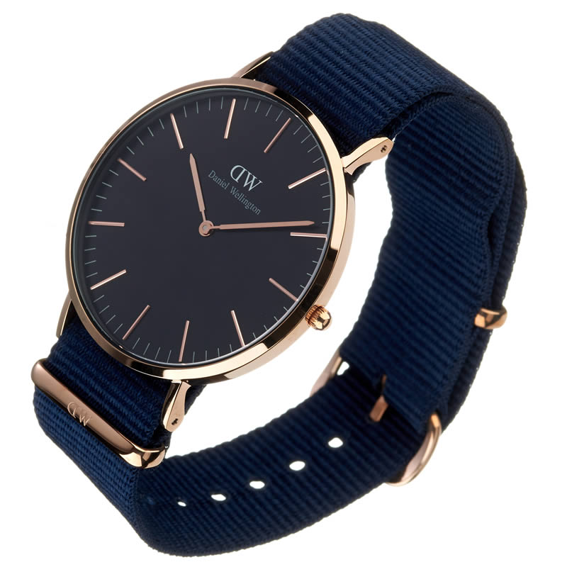 Shop Authentic Daniel Wellington Classic Bayswater Black Dial Black NATO Strap Watch For Men - DW00100277 - Luxxuri