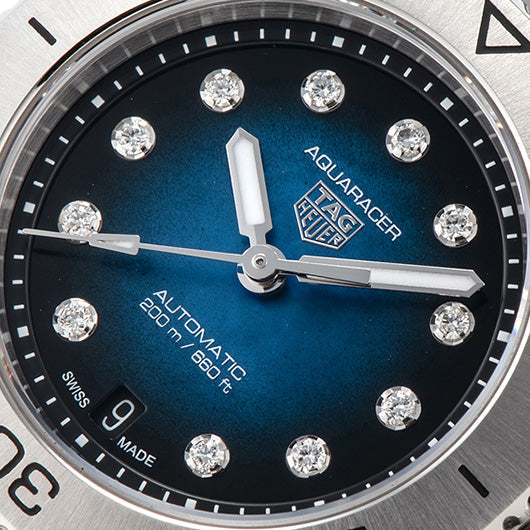 Shop Authentic Tag Heuer Aquaracer Professional 200 Automatic Diamond Blue Dial Silver Steel Strap Watch for Women - WBP2411.BA0622 - Luxxuri
