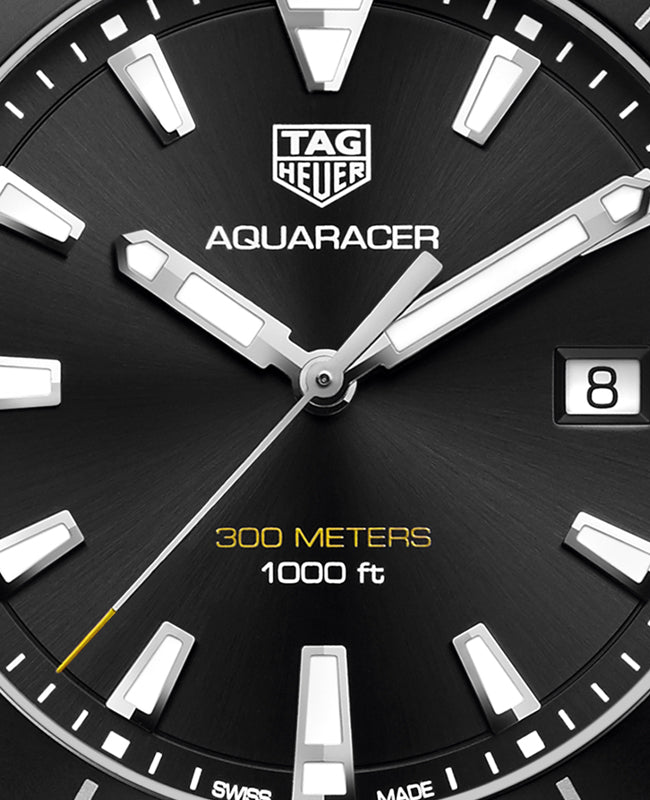 Shop Authentic Tag Heuer Aquaracer Quartz Black Dial Black Rubber Strap Watch for Men - WAY101A.FT6141 - Luxxuri