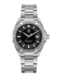 Shop Authentic Tag Heuer Aquaracer Quartz Black Dial Silver Steel Strap Watch for Men - WAY1110.BA0928 - Luxxuri