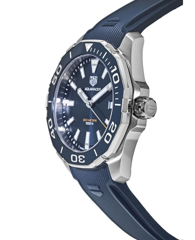 Shop Authentic Tag Heuer Aquaracer Blue Dial Blue Rubber Strap Watch for Men - WAY111C.FT6155 - Luxxuri