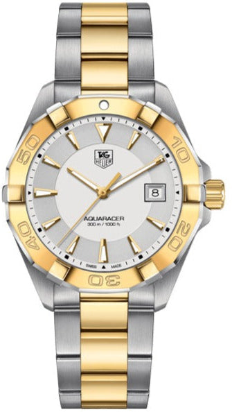 Shop Authentic Tag Heuer Aquaracer Quartz White Dial Two Tone Steel Strap Watch for Men - WAY1120.BB0930 - Luxxuri
