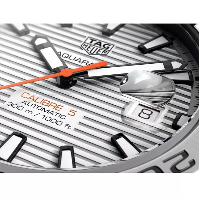 Shop Authentic Tag Heuer Aquaracer Calibre 5 Automatic White Dial Silver Steel Strap Watch for Men - WAY2013.BA0927 - Luxxuri