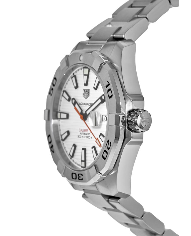 Shop Authentic Tag Heuer Aquaracer Calibre 5 Automatic White Dial Silver Steel Strap Watch for Men - WAY2013.BA0927 - Luxxuri