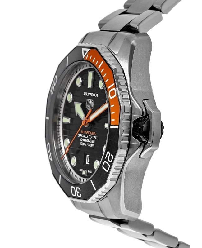 Shop Authentic Tag Heuer Aquaracer Professional 1000 Superdiver Automatic Black Dial Silver Steel Strap Watch for Men - WBP5A8A.BF0619 - Luxxuri