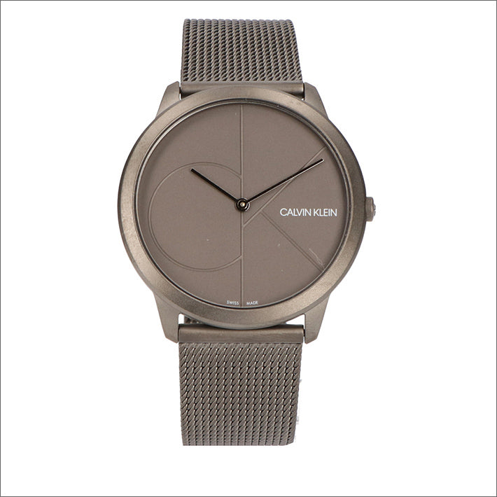 Shop Authentic Calvin Klein Minimal Grey Dial Grey Mesh Bracelet Watch for Men - K3M517P4 - Luxxuri