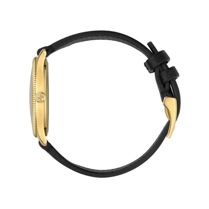 Shop Authentic Gucci G Timeless Quartz Silver Dial Black Leather Strap Watch For Women - YA1264181 - Luxxuri