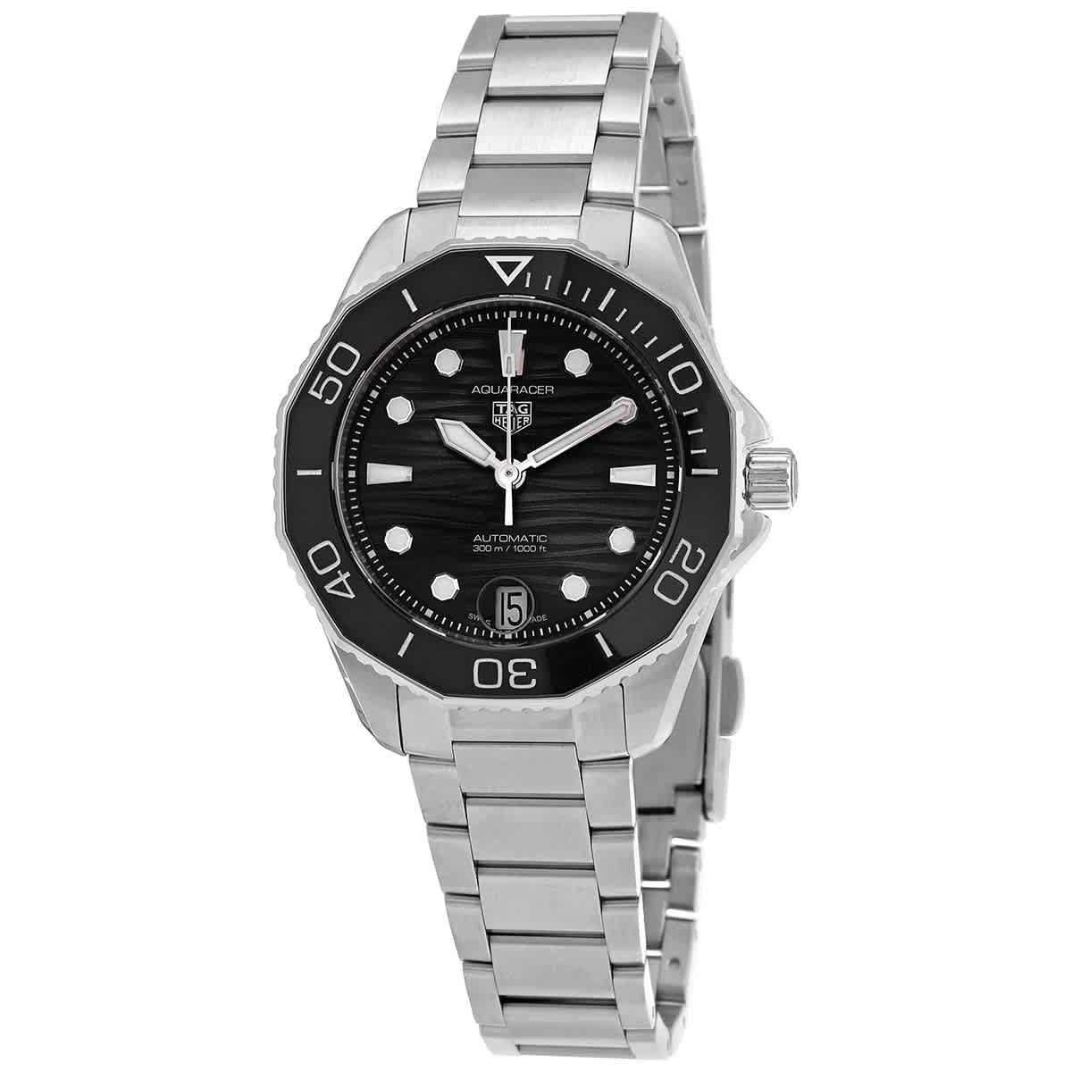 Shop Authentic Tag Heuer Aquaracer Professional 300 Automatic Black Dial Silver Steel Strap Watch for Women - WBP231D.BA0626 - Luxxuri