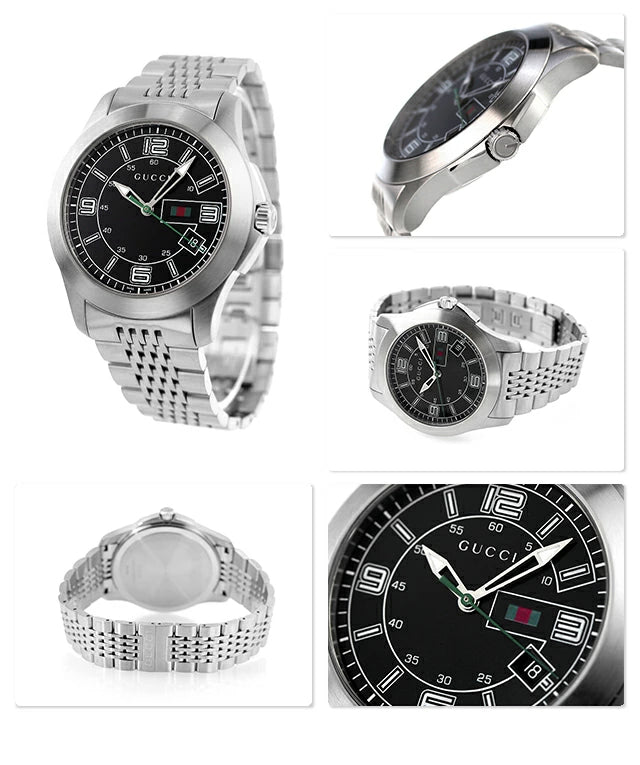 Shop Authentic Gucci G Timeless Black Dial Silver Steel Strap Watch For Men - YA126201 - Luxxuri