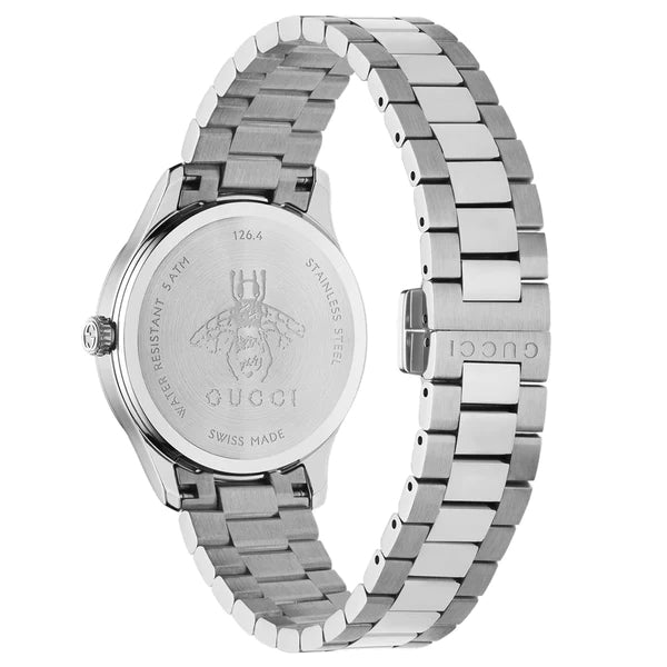 Shop Authentic Gucci G Timeless Quartz Black Dial Silver Steel Strap Watch For Women - YA1264136 - Luxxuri