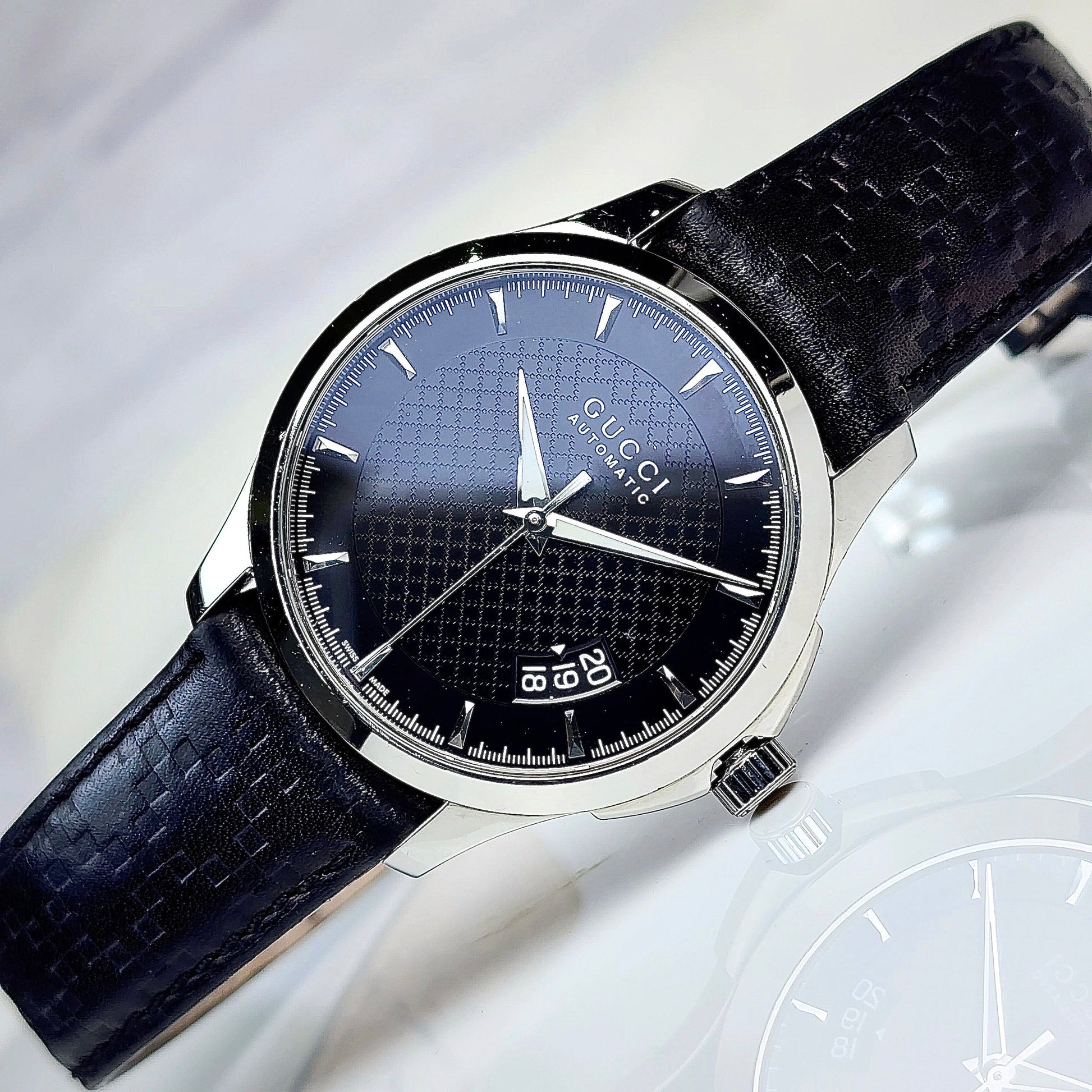 Shop Authentic Gucci G Timeless Quartz Black Dial Black Leather Strap Watch for Men - YA126413 - Luxxuri