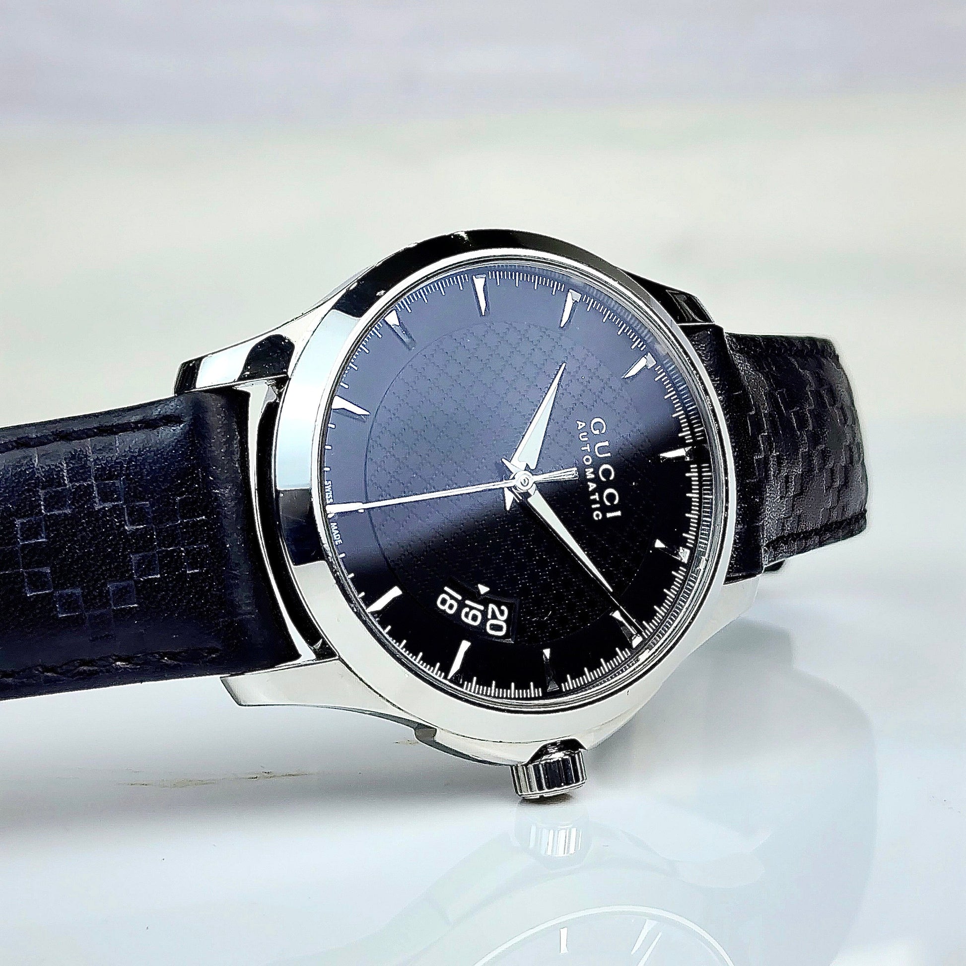 Shop Authentic Gucci G Timeless Quartz Black Dial Black Leather Strap Watch for Men - YA126413 - Luxxuri