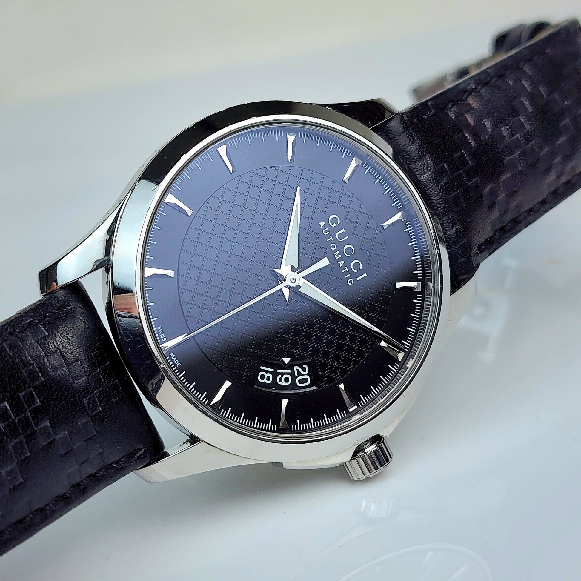 Shop Authentic Gucci G Timeless Quartz Black Dial Black Leather Strap Watch for Men - YA126413 - Luxxuri