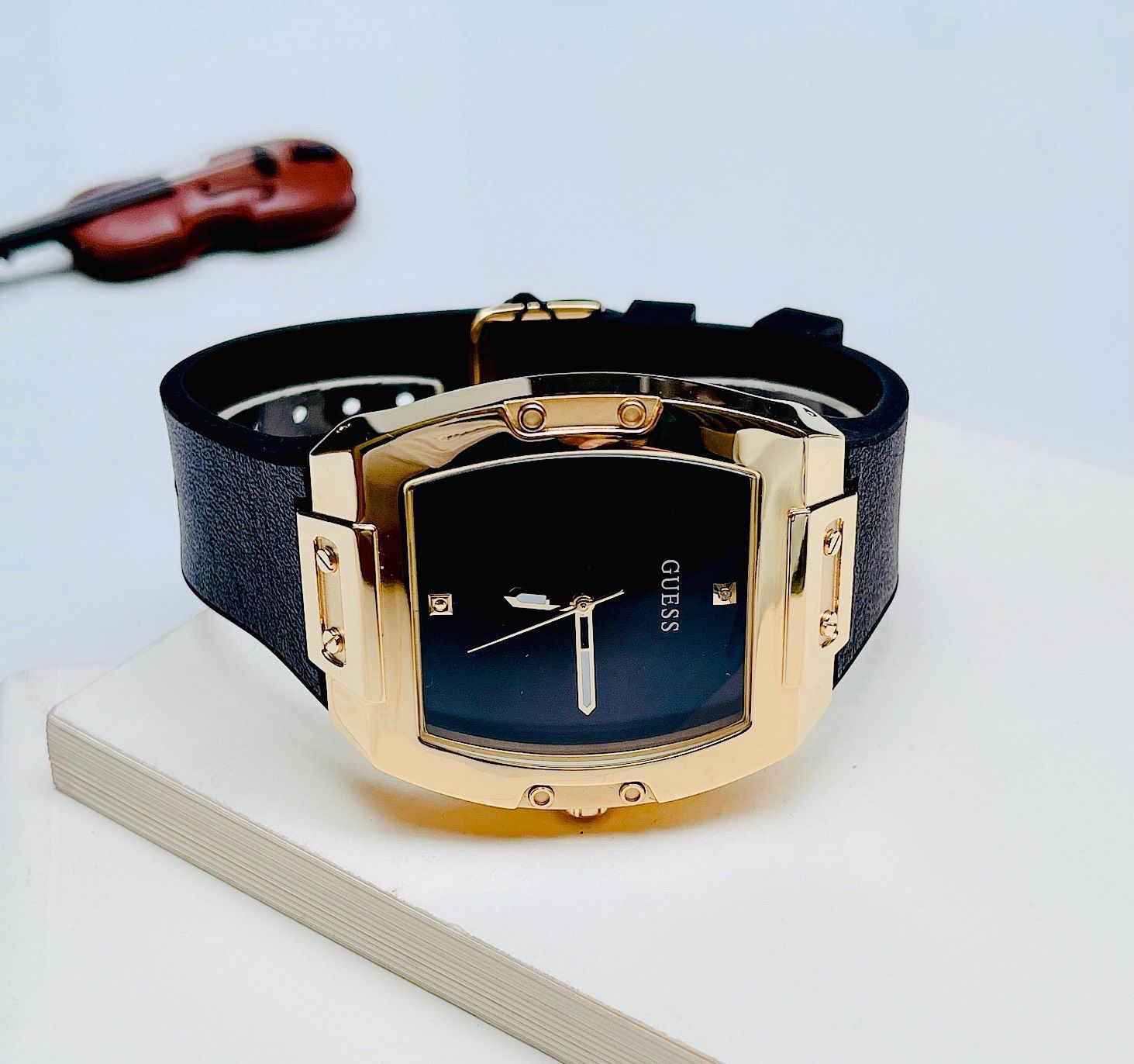 Shop Authentic Guess Phoenix Black Dial Black Rubber Strap Watch for Men - GW0386G3 - Luxxuri