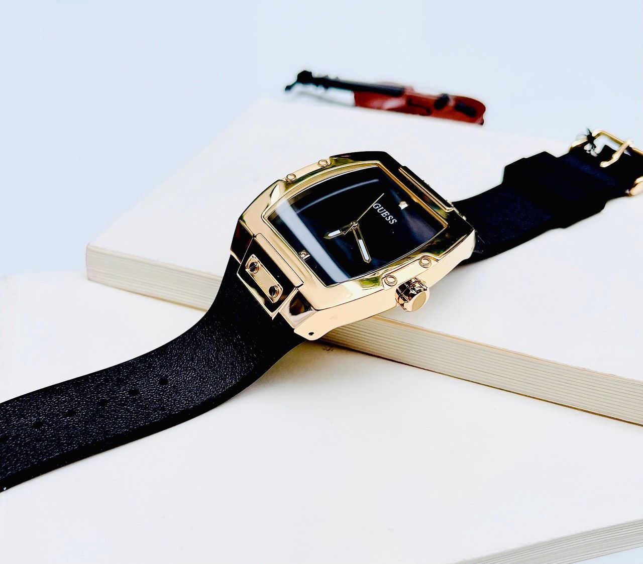 Shop Authentic Guess Phoenix Black Dial Black Rubber Strap Watch for Men - GW0386G3 - Luxxuri