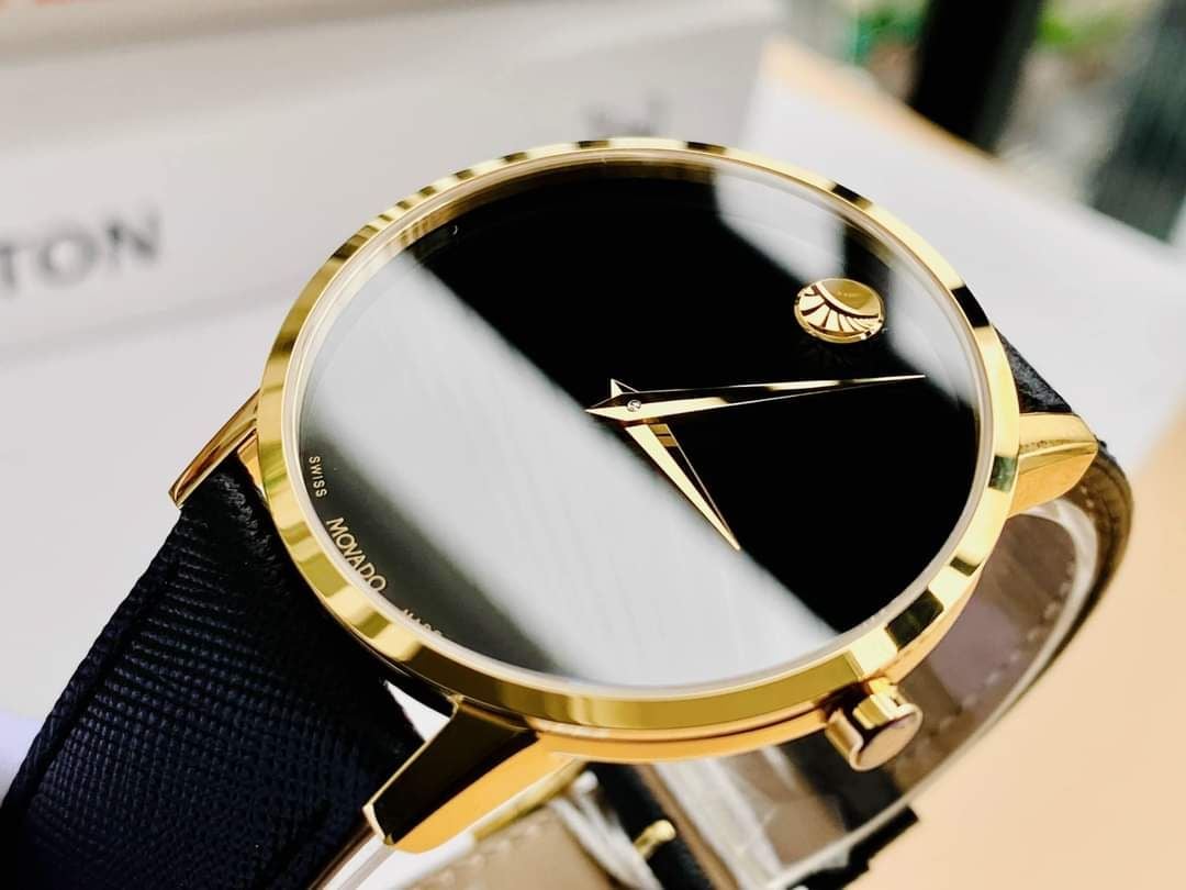 Shop Authentic Movado Museum Classic Quartz Black Dial Black Leather Strap Watch for Men - 0607195 - Luxxuri