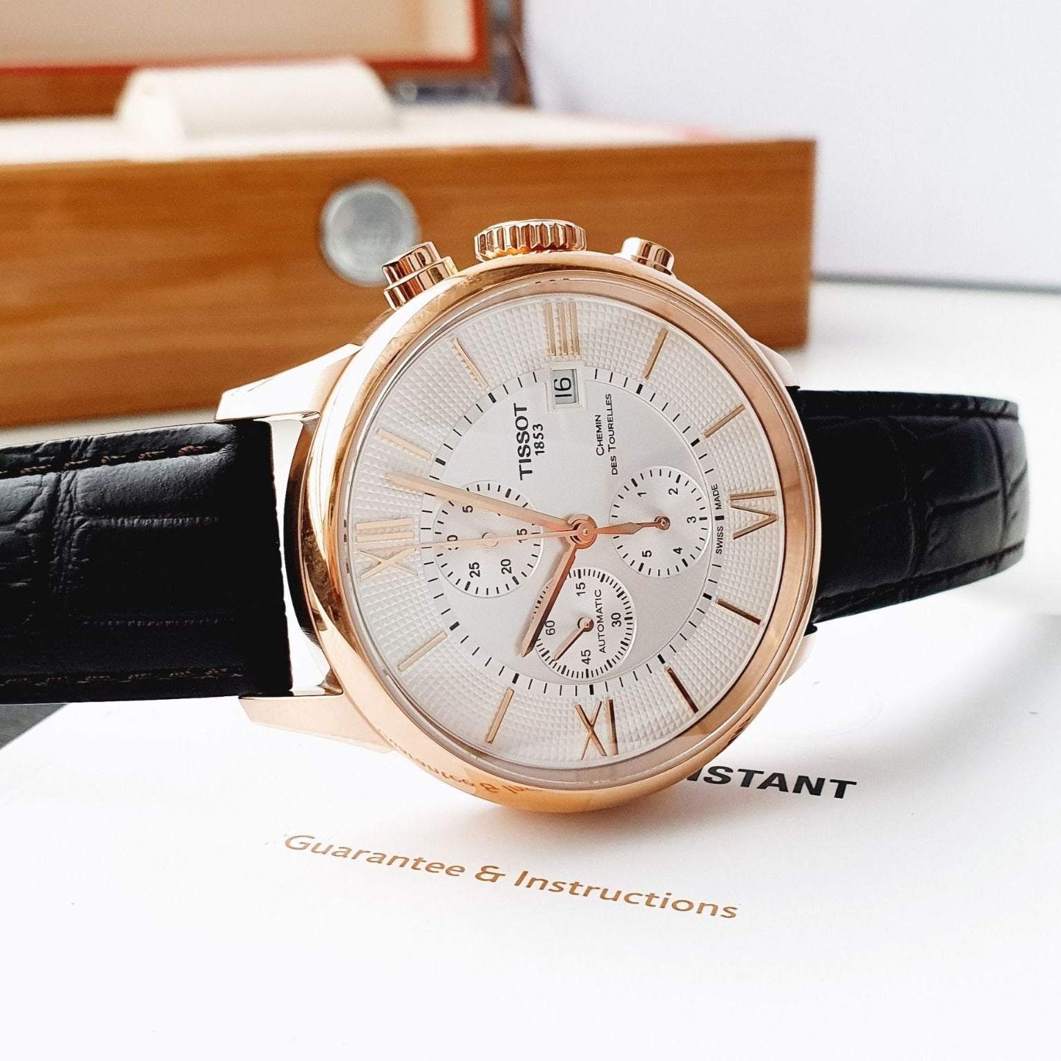 Shop Authentic Tissot Des Tourelles Chronograph Silver Dial Brown Leather Strap Watch For Men - T099.427.36.038.00 - Luxxuri